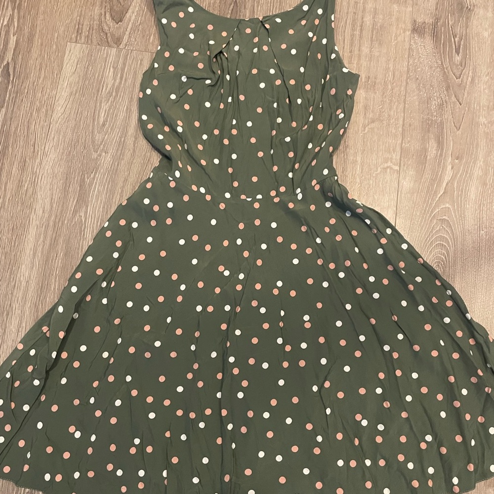 APRICOT Olive and Pink Polka Dot Dress